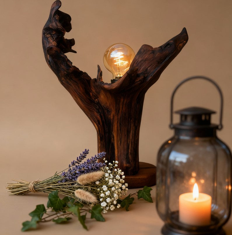 Lampe En bois rétro