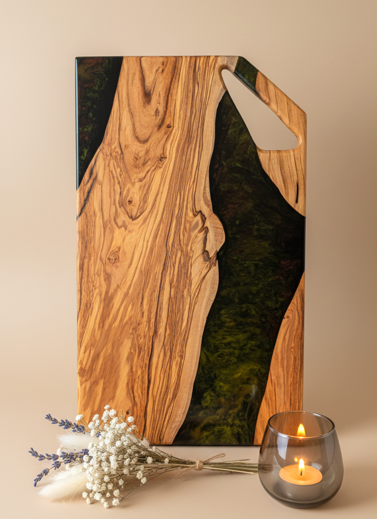 Planche Olivier flambée