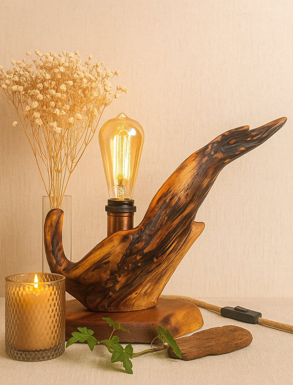 Lampe en bois design
